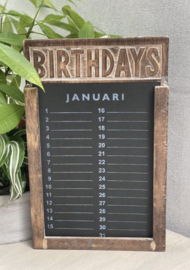 Woodart houten verjaardagskalender natural  35 cm.