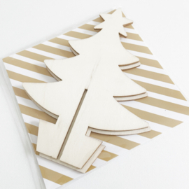 Kaart streep| 3D kerstboom