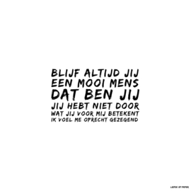 Kaart| Blijf altijd jij