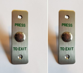 2x drukknop press to exit, RVS/INOX.