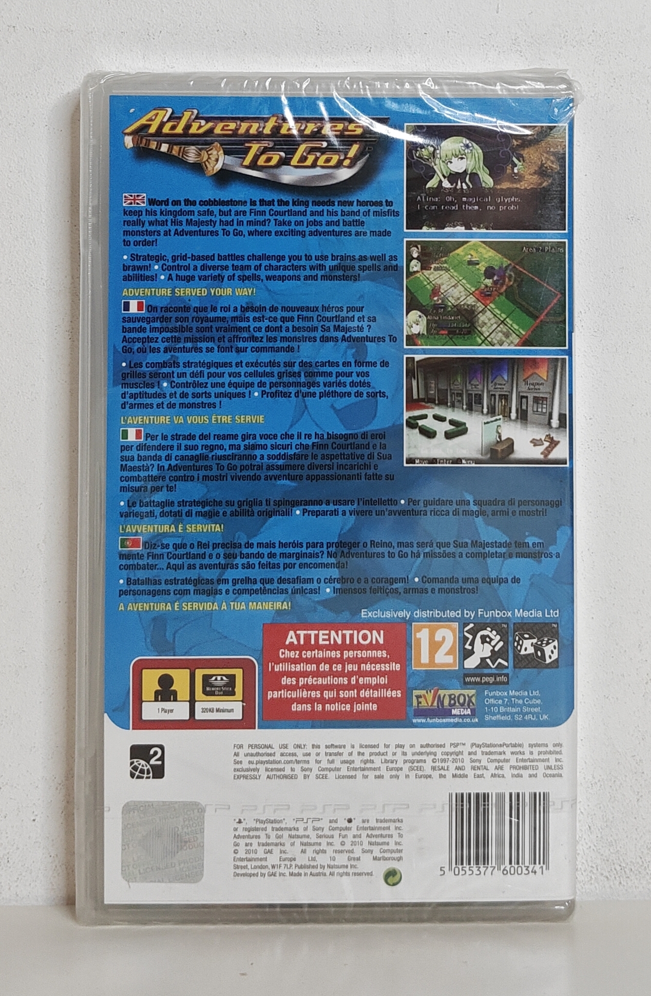 PSP Adventures to Go! (factory sealed)