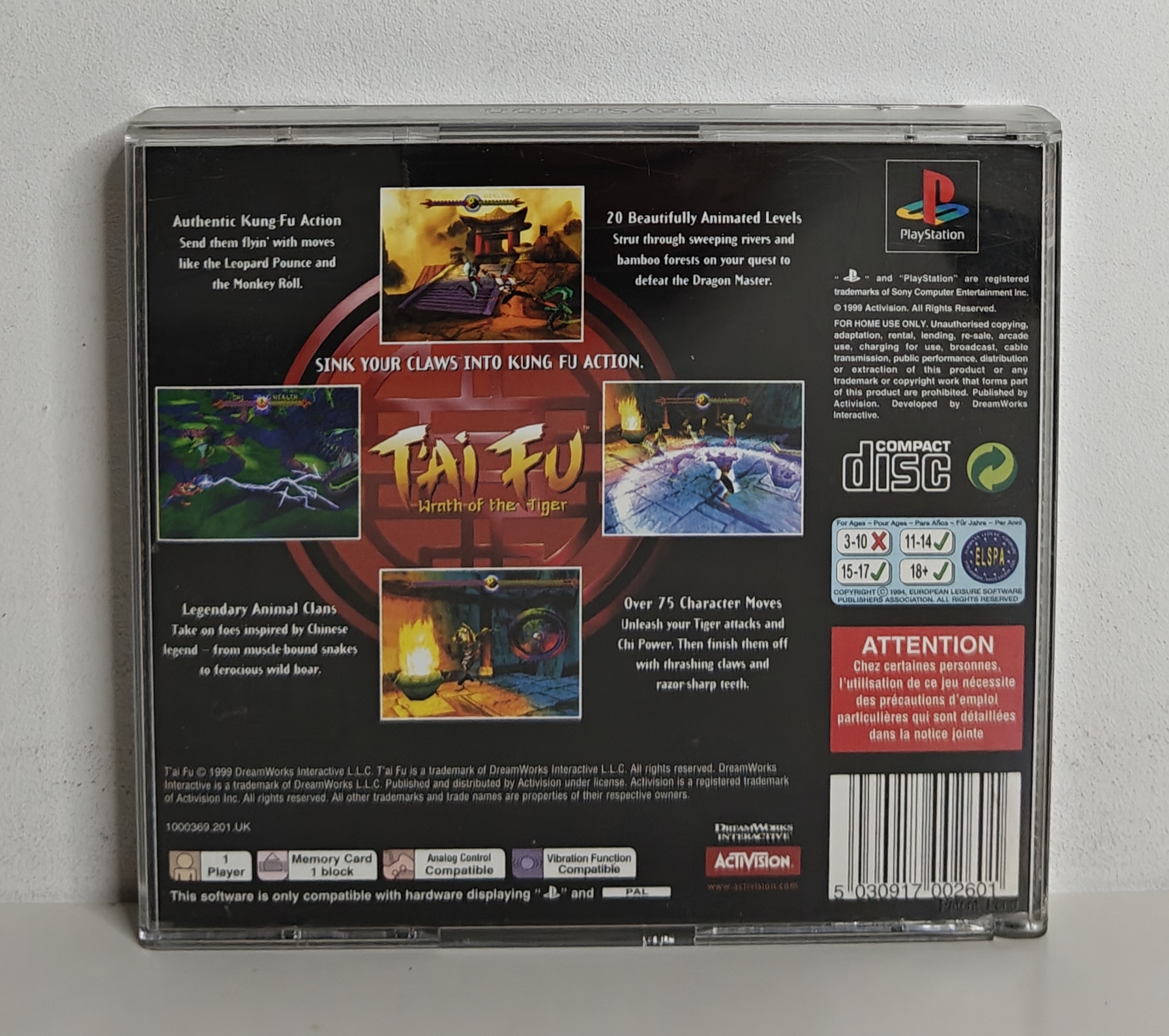 PS1 T'ai Fu - Wrath of the Tiger (CIB)