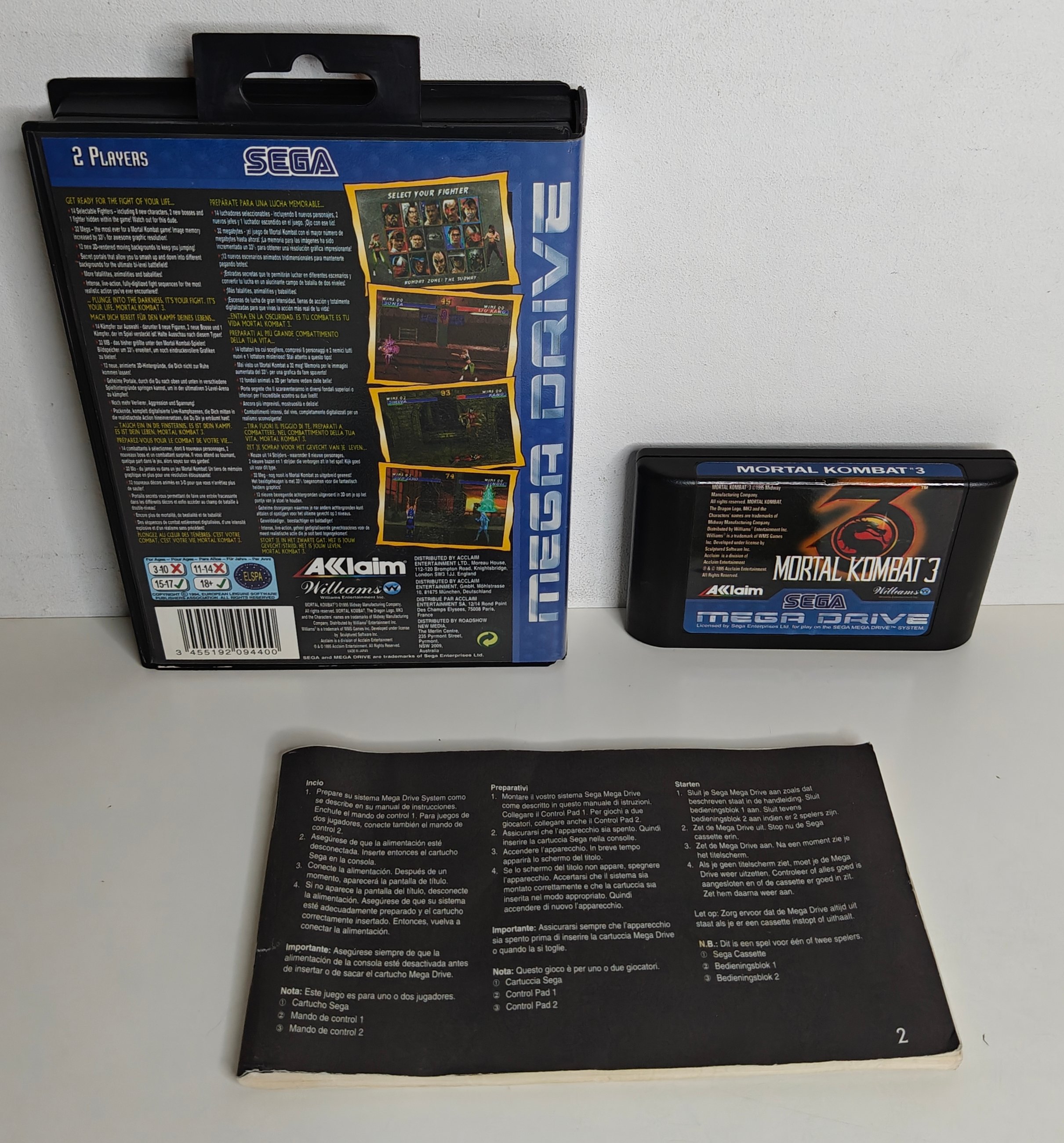 Megadrive Mortal Kombat 3 (box + cart)