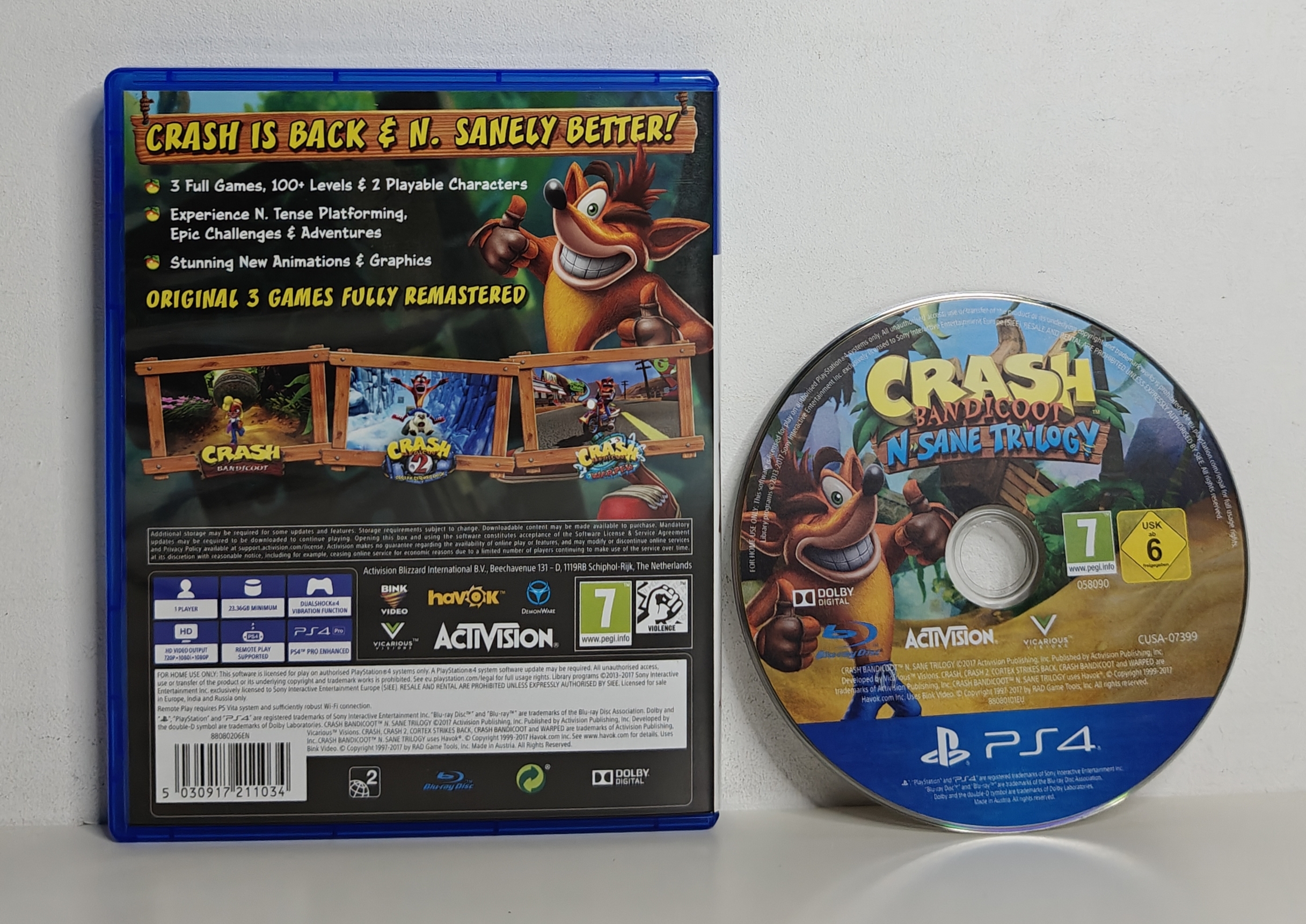 PS4 Crash Bandicoot N.Sane Trilogy (CIB)