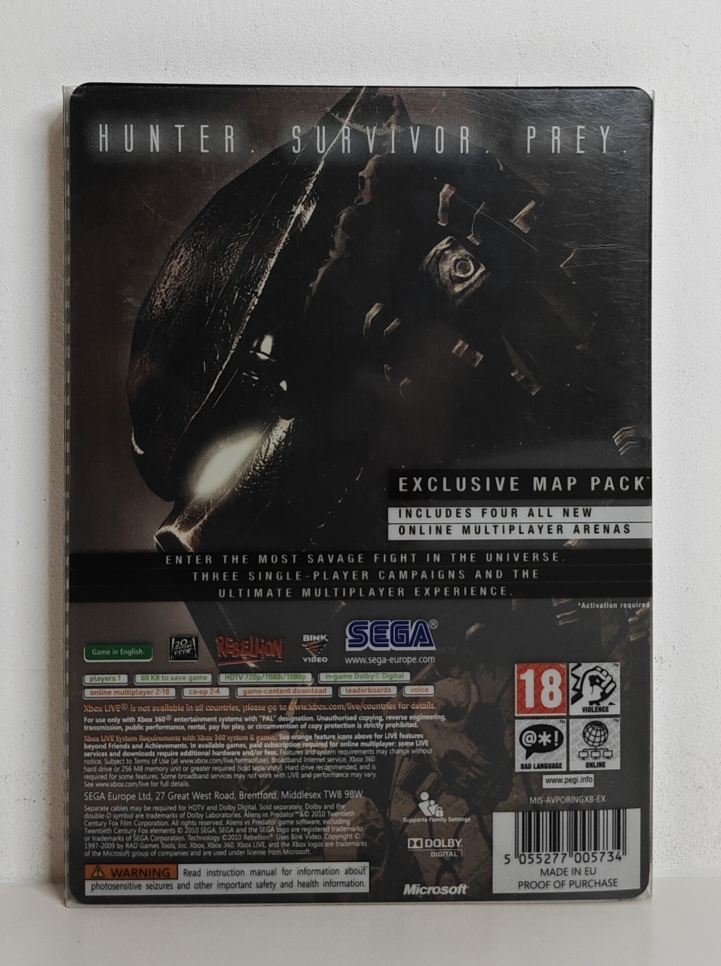 Xbox 360 Aliens VS Predator Steelbook Edition (CIB)