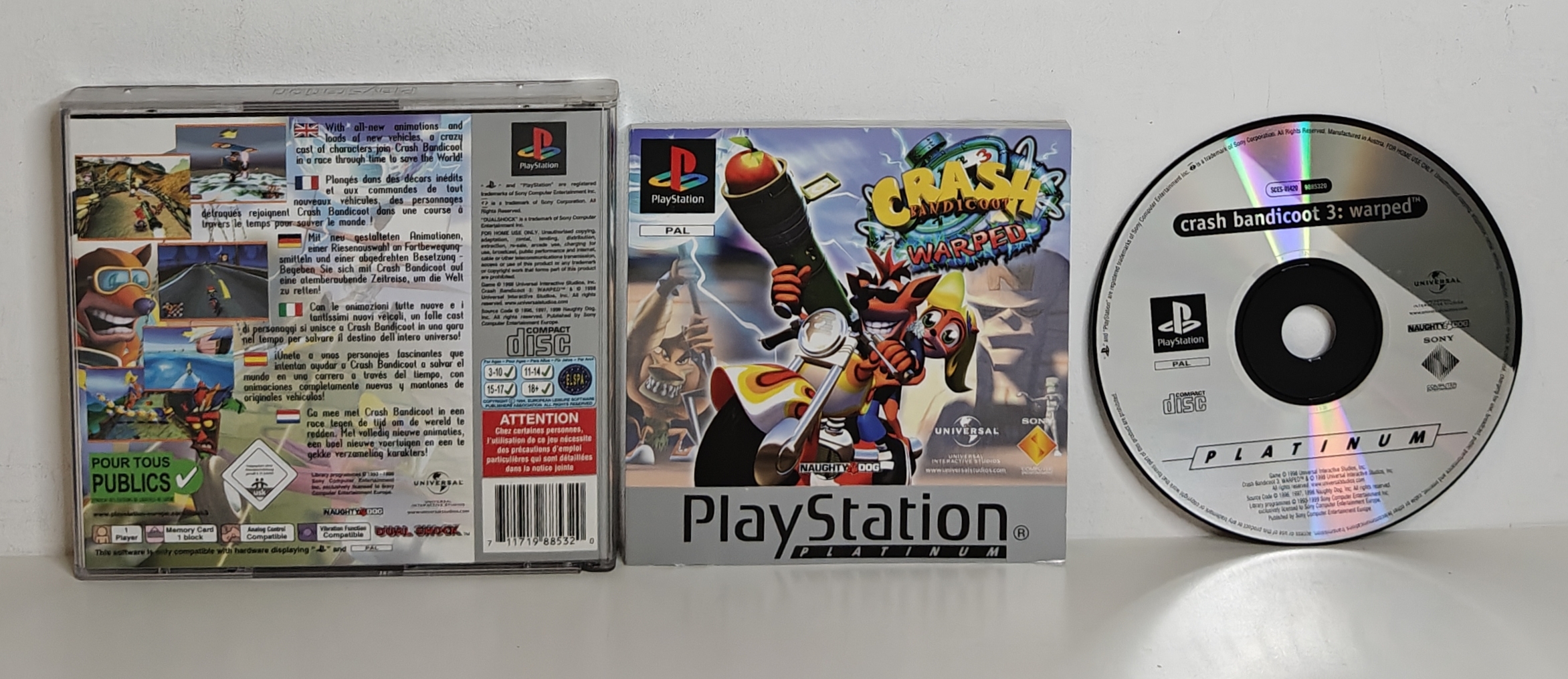 PS1 Crash Bandicoot 3 - Warped Platinum (CIB)