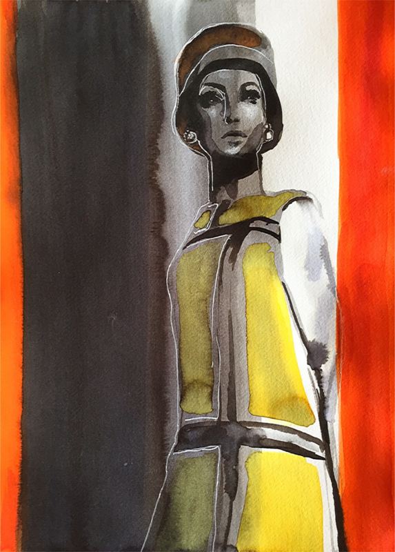 Mondiaan Dress in Yellow