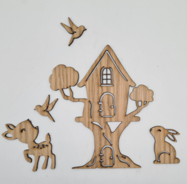 Muursticker  "Boomhut"