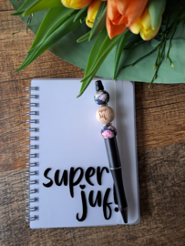 Notitieboekje met pen - super juf