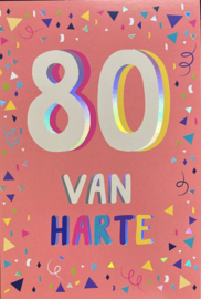 80 Van harte - Wenskaart Celebrate