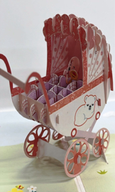 3D pop-up wenskaart - Kiriori - Geboorte meisje