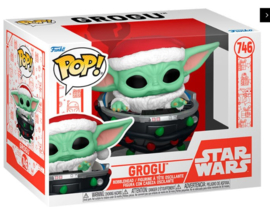 Funko Pop! - Star Wars Grogu with Santa hat in pram - 746