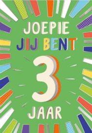 Joepie jij bent 3 jaar - Wenskaart Celebrate