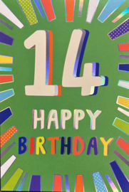14 Happy Birthday - Wenskaart Celebrate