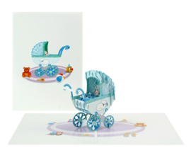 3D pop-up wenskaart - Kiriori - Geboorte jongen