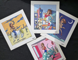 4x Prenten - Esther Verkest - formaat: 21x23,5cm. -Gesigneerd - Gelimiteerde oplage 75 ex.
