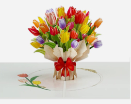 3D pop-up wenskaart - Kiriori - Tulpen