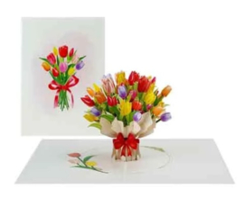3D pop-up wenskaart - Kiriori - Tulpen