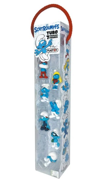 Smurfen Tube - Minifiguren set 7 figuren - Plastoy - 2025 - Nieuw!