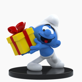 Lolsmurf met geschenk - Puppy  - Blue Resin collectie - 2023 - Nieuw!