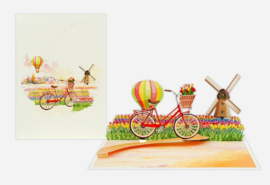 3D pop-up wenskaart - Kiriori - Tulpenveld