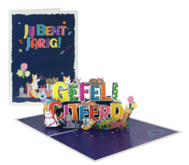 3D pop-up wenskaart - Kiriori - Jij bent jarig katten
