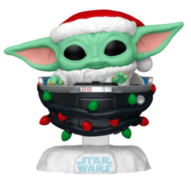 Funko Pop! - Star Wars Grogu with Santa hat in pram - 746