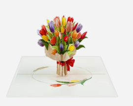 3D pop-up wenskaart - Kiriori - Tulpen