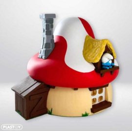 Smurfenhuis spaarpot - Plastoy - Smurf in paddestoel huis - 2024 - Nieuw !