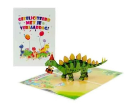 3D pop-up wenskaart - Kiriori - Dino verjaardag