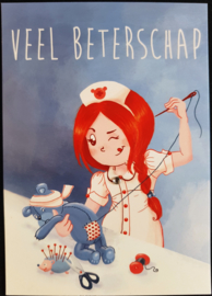 Wenskaart  - Veel Beterschap  -  Jessica Raes - gelimiteerde collectie