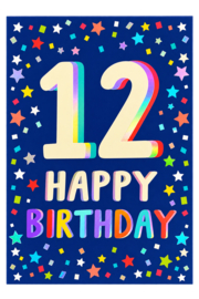 12 Happy Birthday - Wenskaart Celebrate