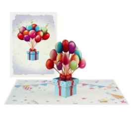 3D pop-up wenskaart - Kiriori - Ballonnen