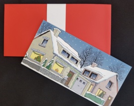 Set Wenskaarten De Kiekeboes - Thema: Kerst en jaarwisseling - 5 kaarten met envelop