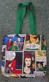 Shopper tas handgemaakt , Katoenen tas met hengsel   40 x 40 cm. - Comic kleur -  Gelimiteerde oplage!