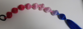 Bubble hair extensions red/pink/blue