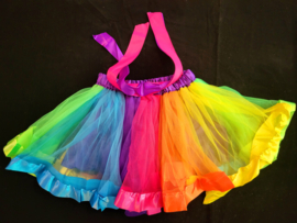 Regenboog tutu rokje D voor kinderen van 9 tot 10 jaar  (32 cm)