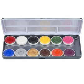 Superstar Aqua Face- and Bodypaint palette 12 BRIGHT colours