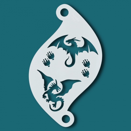 Superstar Face paint stencil Dragon  plus gratis vinger spons