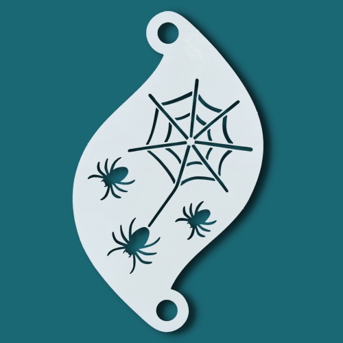 Superstar Face paint stencil Scary Spider  plus gratis vinger spons