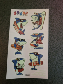 Water Tattoo Zeedieren-YB-01  Glow in the dark (blacklight nodig)