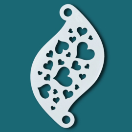 Superstar Face paint stencil  Haerts  plus gratis vingerspons