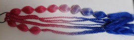 Bubble hair extensions red/soft pink/blue