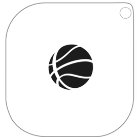 Grimas Schmink Sjabloon  41 basketbal afmeting 7 x 7 cm