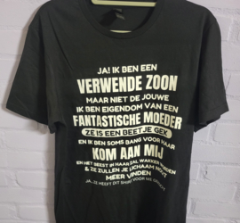 Zwart Shirt met witte opdruk maat S