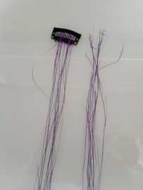 Hair Tinsel paars met clip  1 stuk
