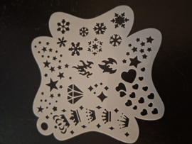 Hartjes, sterren en kroontjes  15 x 15 cm