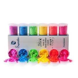 Fluorescent Chunky Glitter Mix 6-pack 130 ml