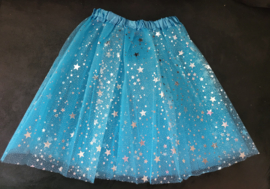 Blauw rokje Tule met sterren  voor kinderen van 3-4 jaar  (31 cm)