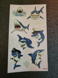 Water Tattoo Zeedieren-YB-03 Glow in the dark (black light nodig)